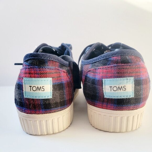 Toms Red and Blue Plaid Sneakers - Picture 8 of 8